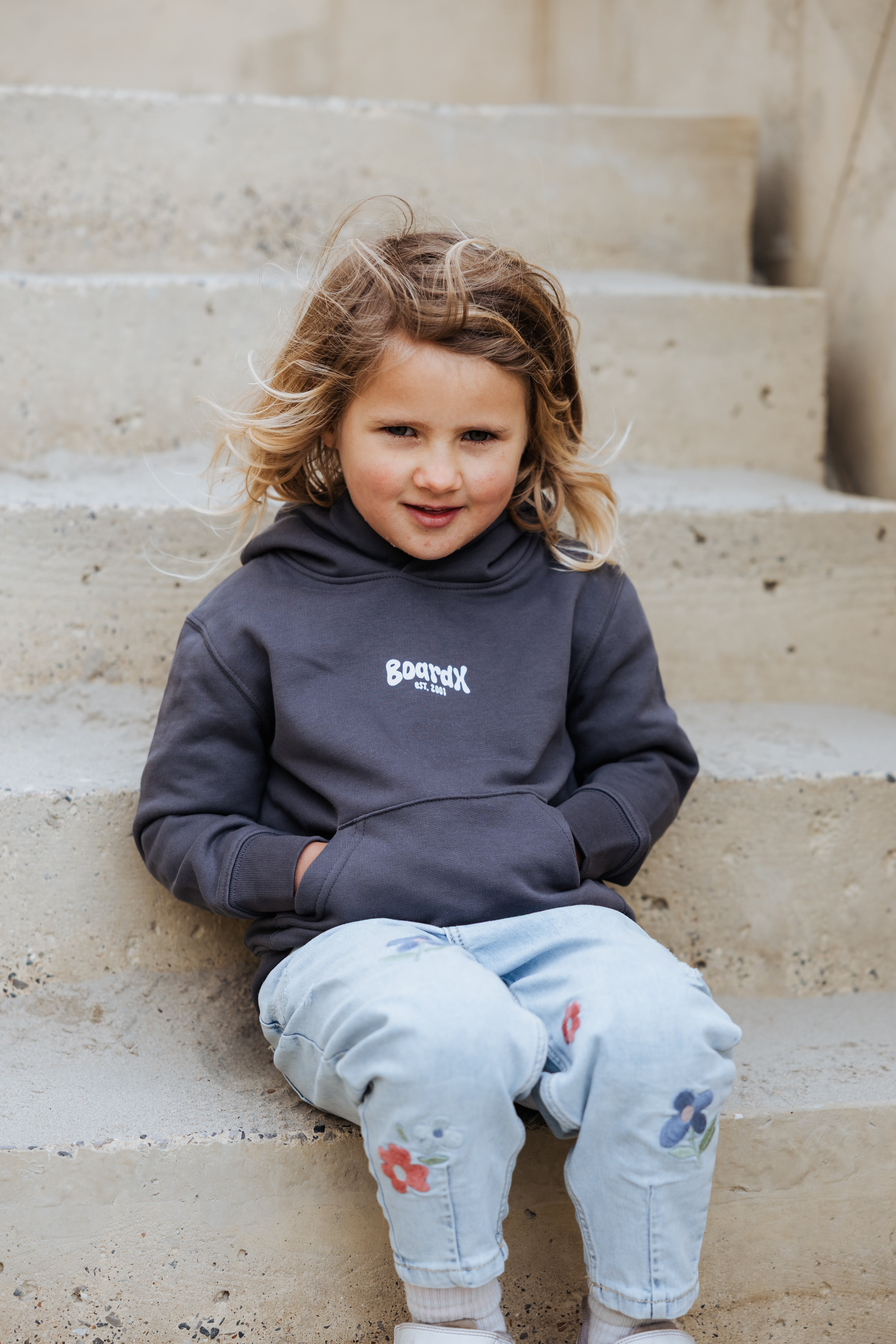 Kids Hoodie - Blue Ripple